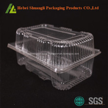 Clear plastic cake container with hinged lid